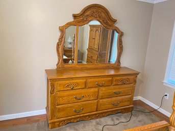 Oak Dresser With Mirror By Arbek