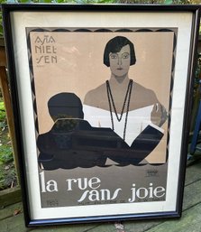 Vintage 1925 Lithograph La Rue Sans Joie (German Film)