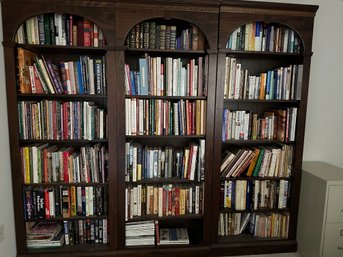 Three 5 Shelf Wood Bookcases