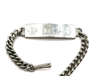 Vintage Nickel Silver David Name Bracelet