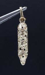 14k Yellow Gold Mezuzah Scroll Prayer Pendant