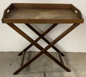 Folding Wooden Two Part Tray Table