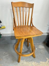 Wood Swivel Stool