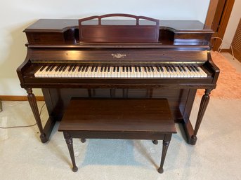 Winters And Company Upright Piano With Bench