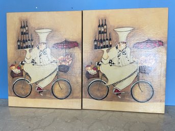 Pair Of Fat Paris Chef Decorative Prints