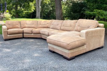 A Vintage Modern Modular Daiquiri Sectional In Two Tone Leather By David Ferrari