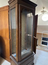 Display Cabinet With 3 Glass Shelves And Single Drawer