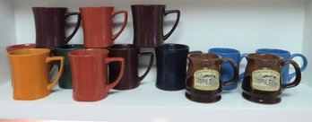 Group Of Mostly Solid Colors Coffee Mugs By Gibson Home & Others