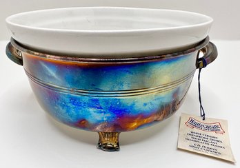 Vintage F. B. Rogers Haute New With Tags Cuisine Ceramic Bowl With Silverplated Holder
