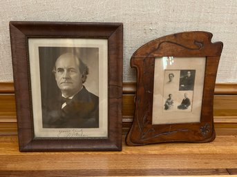 Antique Framed Original Signed Pictures Of William J. Bryan, Nebraska Politician & Former Secretary Of State