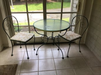 Vintage Iron Glass Patio Set