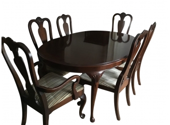 Drexel Dinning Table  And 6 Custom Upholstered Chairs