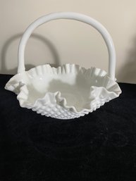 White Milk Glass Basket