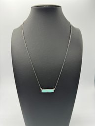 Puravida Turquoise Sterling Silver Bar Necklace