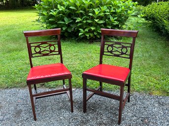 A Pair Of Vintage Norquist Coronet Red Folding Chairs