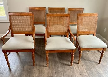 Set Of Six Cane Back Dining Chairs
