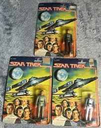 Original Mint On Card Vintage 1979 MEGO STAR TREK ACTION FIGURES- Mr. Spock, Scotty, Ilia