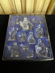 Vintage Crystal Nativity Set