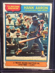 1976 Topps '75 Record Breaker Hank Aaron - K