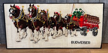 Vintage Budweiser Clydesdale Petite Point Needle Point