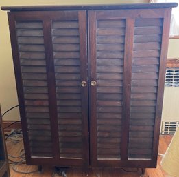 Mid-Century Style Shoe Rack With Two Doors