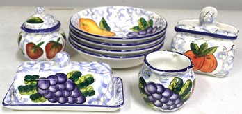 11 Piece Set Of Dish Wear With Fruit Motif