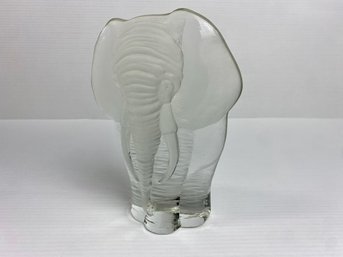 Frosted Glass Elephant Paperweight Or Collectible