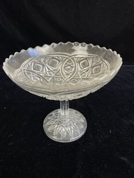 Cut Glass Pedestal Dish