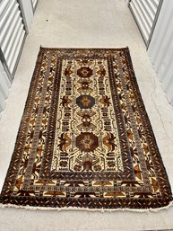 A Hand Knotted Wool Afghan Baloush Rug - 5'10 X 3'8