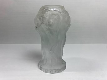 Desna Bohemian Dancing Nudes Frosted Vase, Signed