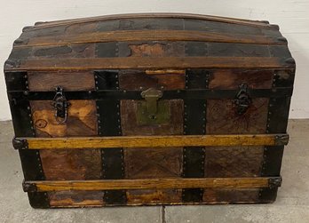 Somewhat Worn Turn Of The Century Dome Top Trunk