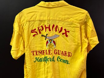 Another Vintage Mid-Century Sphinx Temple Guard Shirt, Yellow