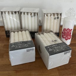A Collection Of 5 Boxes Of 20 Candles Unopened And One Pillar Christmas Candle