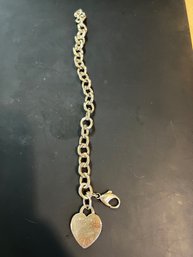Tiffany Sterling Silver Hanging Heart Bracelet