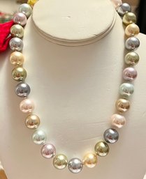 SIGNED KJL LARGE COLORFUL FAUX PEARLS