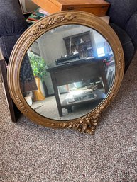 Round Antique French Inspired Accent Mirror
