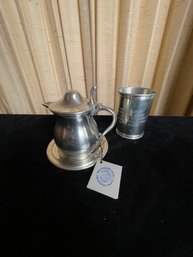 Woodbury Pewter Creamer And Cup