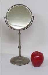 Nickeled Iron C.1900 Era Adjustable Height Shaving Mirror