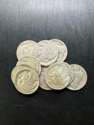 10 Miscellaneous Date Buffalo Nickels