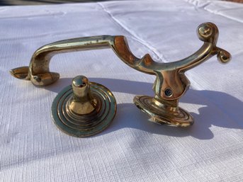 Vintage Solid Brass Door Knocker With Geometric Form