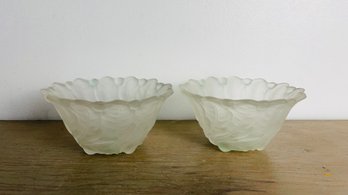 Pair Of Indiana Glass (possibly) Frosted Bowls