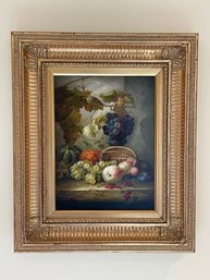 Still Life With Fruit Oil On Board Signed A. Ladd