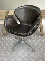 Restoration Hardware Devon Leather Swivel Desk Chair