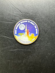 2019 Colorized Kennedy Half Dollar First Manned Mission To Orbit The Moon