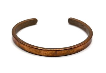 Vintage Solid Copper SM Signed Cuff Bracelet