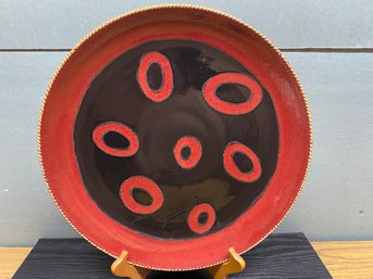 Mid-Century Modern Art Pottery Platter. 3 1/8' Across. Perfect Condition.