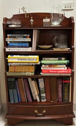 Small Cherry Bookshelf With Books