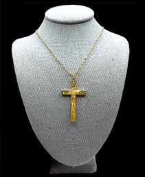 Beautiful Vintage 12K GF Ornate Reversible Cross Necklace