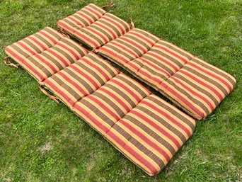 A Pair Of Modern Striped Lounge Chair Cushions