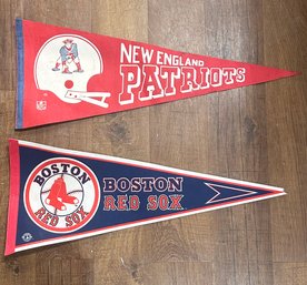 Vintage Red Sox & New England Patriots Pennants